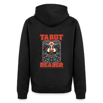 Tarot Reader Fortune Telling Tarot Card Reading - Unisex Premium Organic Zip Hoodie - black - Back - Nico (187cm)