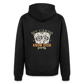 Tarot Reading My Cards Know Your Fortune Telling - Unisex Premium Organic Zip Hoodie - black - Back - Nico (187cm)