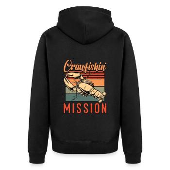 Crawfish Boil Crawfishin' Mission Boil Master - Unisex Premium Bio Zip Hoodie - Schwarz - Hinten - Nico (187cm)
