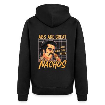 Nachos Les abdominaux sont excellents, mais avez-vous des chips tortilla - Veste à capuche bio Premium Unisexe - noir - Dos - Nico (187cm)