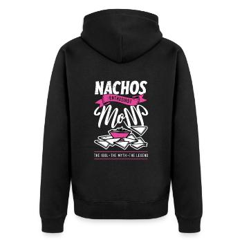 Nachos Enthusiast Mom The Idol Enchiladas Lover - Unisex Premium Bio Zip Hoodie - Schwarz - Hinten - Nico (187cm)