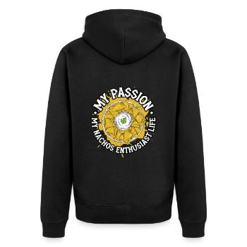Nacho Enthusiast My Passion My Nachos Food Lover - Unisex Premium Organic Zip Hoodie - black - Back - Nico (187cm)