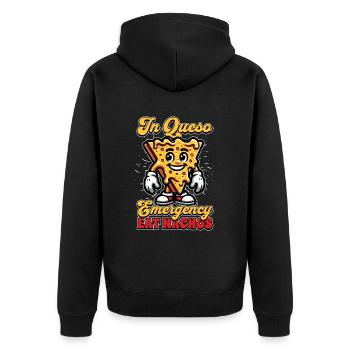 Nachos In Queso Emergency Mexican Food Taco Lover - Unisex Premium Bio Zip Hoodie - Schwarz - Hinten - Nico (187cm)
