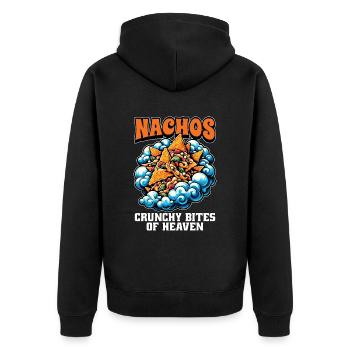 Nachos Crunchy Bites Of Heaven Nacho Cheese Lover - Unisex Premium Organic Zip Hoodie - black - Back - Nico (187cm)