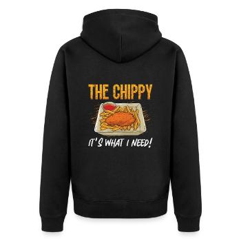 Fish And Chips Le Chippy C’est de la Street Food britannique - Veste à capuche bio Premium Unisexe - noir - Dos - Nico (187cm)