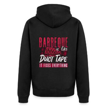Brisket Barbeque Is Like Duct Tape Grilled Meat - Unisex Premium Bio Zip Hoodie - Schwarz - Hinten - Nico (187cm)