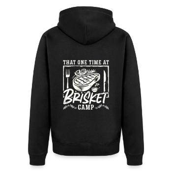 Brisket Barbeque That One Time At Grilled Meat - Unisex Premium Bio Zip Hoodie - Schwarz - Hinten - Nico (187cm)