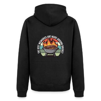 Brisket Barbeque The Best Memories Are Grilling - Unisex Premium Bio Zip Hoodie - Schwarz - Hinten - Nico (187cm)