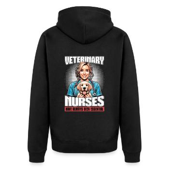 Veterinary Nurses Have Always Been Veterinarian - Unisex Premium Bio Zip Hoodie - Schwarz - Hinten - Nico (187cm)