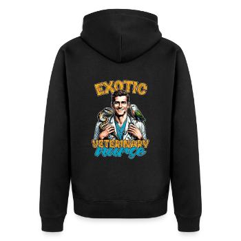 Exotic Veterinary Nurse Animal Lover Vet Nurse - Unisex Premium Bio Zip Hoodie - Schwarz - Hinten - Nico (187cm)
