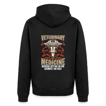 Veterinary Medicine Because Getting Vet Clinic - Unisex Premium Bio Zip Hoodie - Schwarz - Hinten - Nico (187cm)