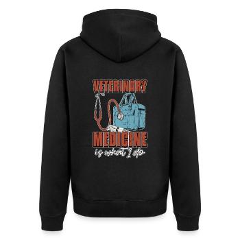 Veterinary Medicine Is What I Do Veterinary Clinic - Unisex Premium Bio Zip Hoodie - Schwarz - Hinten - Nico (187cm)