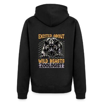 Zoologiste enthousiasmé par Wild Beasts Zookeeper - Veste à capuche bio Premium Unisexe - noir - Dos - Nico (187cm)