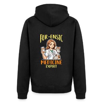 Veterinary Medicine Fur-ensic Medicine Vet Clinic - Unisex Premium Bio Zip Hoodie - Schwarz - Hinten - Nico (187cm)