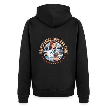 Médecine vétérinaire Prescrire de l’amour et de la technologie vétérinaire - Veste à capuche bio Premium Unisexe - noir - Dos - Nico (187cm)