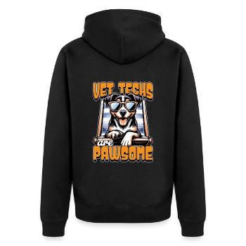 Vet Techs Are Pawsome Veterinary Practitioner - Unisex Premium Organic Zip Hoodie - black - Back - Nico (187cm)
