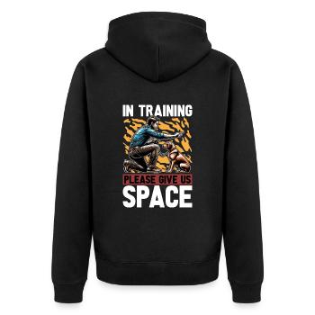 Dog Trainer In Training Please Give Us Dog Sport - Unisex Premium Organic Zip Hoodie - black - Back - Nico (187cm)