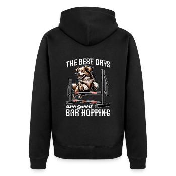 Dog Agility Training The Best Days Are Dog Sport - Unisex Premium Organic Zip Hoodie - black - Back - Nico (187cm)