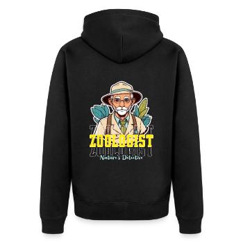 Zoologist Nature's Detective Animal Scientist - Unisex Premium Organic Zip Hoodie - black - Back - Nico (187cm)