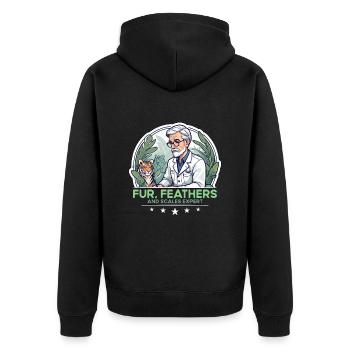 Zoologist for Feathers and Scales Expert Zoology - Unisex Premium Organic Zip Hoodie - black - Back - Nico (187cm)
