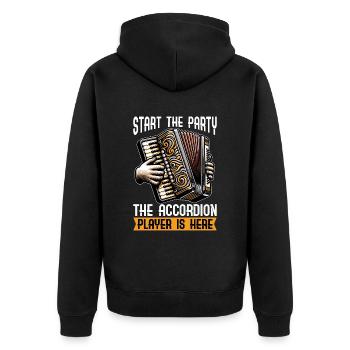 Accordion Start The Party The Accordion Music - Unisex Premium Bio Zip Hoodie - Schwarz - Hinten - Nico (187cm)