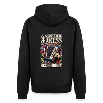 Accordion I Was Told To Dress Musical Instrument - Unisex Premium Bio Zip Hoodie - Schwarz - Hinten - Nico (187cm)