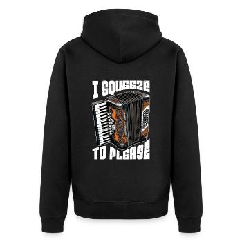 Accordion I Squeeze To Please Musical Instrument - Unisex Premium Organic Zip Hoodie - black - Back - Nico (187cm)