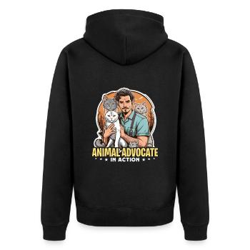Veterinary Technician Animal Advocate Vet Clinic - Unisex Premium Organic Zip Hoodie - black - Back - Nico (187cm)