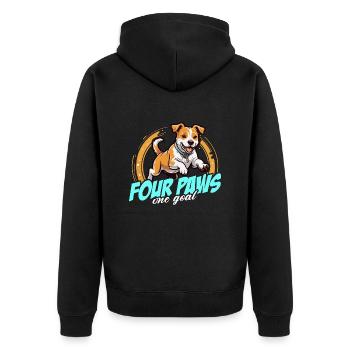 Dog Agility Training Four Paws One Goal Dog Owner - Unisex Premium Organic Zip Hoodie - black - Back - Nico (187cm)