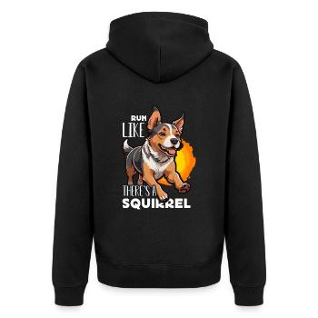 Dog Agility Training Run Like There's A Dog Owner - Unisex Premium Organic Zip Hoodie - black - Back - Nico (187cm)