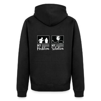 Veterinary Medicine My Problem My Pictogram Mom - Unisex Premium Bio Zip Hoodie - Schwarz - Hinten - Nico (187cm)