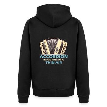 Accordion Making Music Out Of Wind Instrument - Unisex Premium Organic Zip Hoodie - black - Back - Nico (187cm)