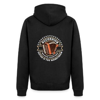 Accordion Because Sometimes Musical Instrument - Unisex Premium Bio Zip Hoodie - Schwarz - Hinten - Nico (187cm)