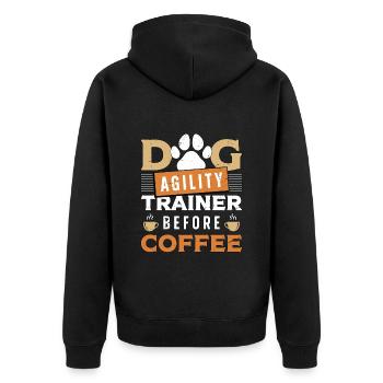 Dresseur d’agilité canine avant l’amateur de café de sport canin - Veste à capuche bio Premium Unisexe - noir - Dos - Nico (187cm)