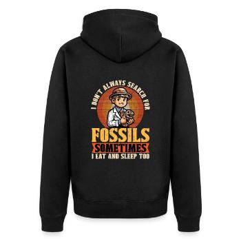 Fossil Hunter I Don't Always Search Archaeology - Unisex Premium Bio Zip Hoodie - Schwarz - Hinten - Nico (187cm)