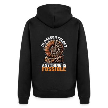 Fossil Hunter In Paleontology Anything Geologist - Unisex Premium Bio Zip Hoodie - Schwarz - Hinten - Nico (187cm)