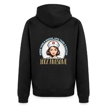 Nurse Practitioner More Than A Nurse Healthcare - Unisex Premium Bio Zip Hoodie - Schwarz - Hinten - Nico (187cm)