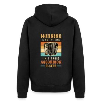 Accordéoniste Musicien Morning Is Not My Time - Veste à capuche bio Premium Unisexe - noir - Dos - Nico (187cm)