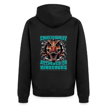Paleontology Emotionally Attached Fossil Collector - Unisex Premium Organic Zip Hoodie - black - Back - Nico (187cm)