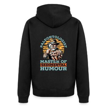 Paleontologist Master Of Fossil Hunting Geologist - Unisex Premium Bio Zip Hoodie - Schwarz - Hinten - Nico (187cm)