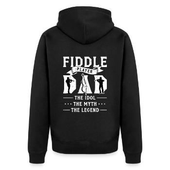 Fiddle Player Dad The Idol The Myth Violinist - Unisex Premium Bio Zip Hoodie - Schwarz - Hinten - Nico (187cm)