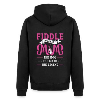 Fiddle Player Mom The Idol Loves Country Music - Unisex Premium Bio Zip Hoodie - Schwarz - Hinten - Nico (187cm)