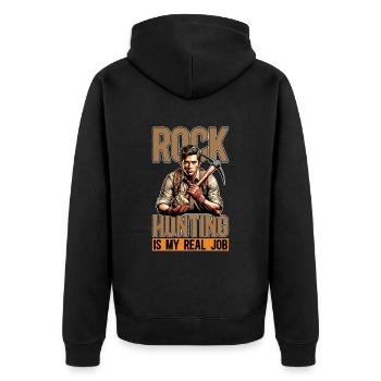 La chasse aux rochers est mon vrai métier de géologue - Veste à capuche bio Premium Unisexe - noir - Dos - Nico (187cm)