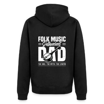 Passionné de musique folklorique Papa L’idole Le musicien - Veste à capuche bio Premium Unisexe - noir - Dos - Nico (187cm)