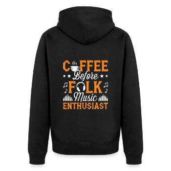 Amateur de musique folklorique Musicien de café Amateur de café - Veste à capuche bio Premium Unisexe - noir - Dos - Nico (187cm)