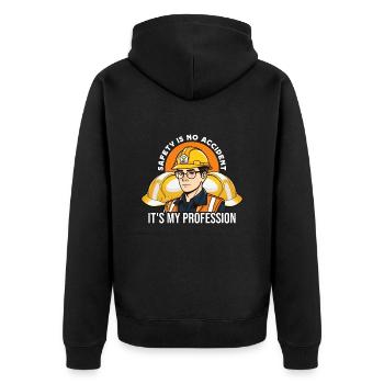 Safety Is No Accident It's My Profession Officer - Unisex Premium Organic Zip Hoodie - black - Back - Nico (187cm)