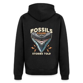Fossil Hunter Fossils Found Stories Told Geologist - Unisex Premium Bio Zip Hoodie - Schwarz - Hinten - Nico (187cm)