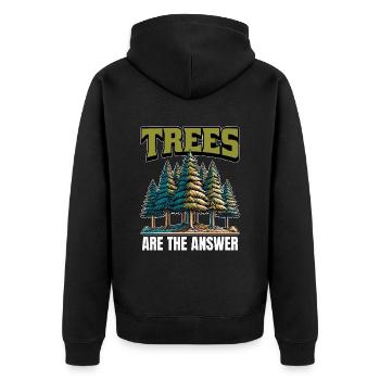 Tree Surgeon Trees Are The Answer Arboriculturist - Unisex Premium Bio Zip Hoodie - Schwarz - Hinten - Nico (187cm)
