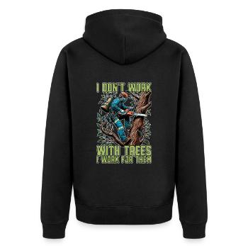 Tree Surgeon I Don't Work Arborist Tree Surgeons - Unisex Premium Bio Zip Hoodie - Schwarz - Hinten - Nico (187cm)