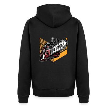 Tree Surgeon Tree Climbing Arborist Woodworker - Unisex Premium Bio Zip Hoodie - Schwarz - Hinten - Nico (187cm)